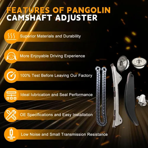 Vista 7 de PANGOLIN 24321-2E010 Kit de cadena de distribución con 2 piezas de engranaje de correa de sincronización de admisión y escape VVT para Kia Soul