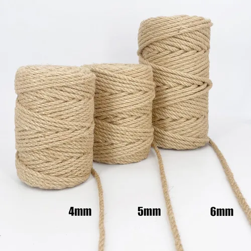 Vista 5 de Leecogo Cuerda de yute de 0.157 in de 164 pies resistente y gruesa para jardinería, manualidades, embalaje, reciclaje y decoración del hogar
