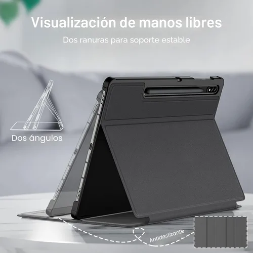 Vista 3 de JETech Funda tipo libro para Samsung Galaxy Tab S8 Plus/S7 FE/S7 Plus de Negro