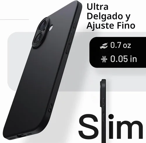 Vista 3 de JETech Funda delgada para iPhone 16, color negro