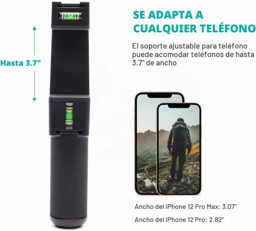 Vista 3 de Movo PR-3 - Soporte giratorio para teléfono inteligente con posiciones verticales y horizontales, correa de muñeca, montaje de trípode, soporte