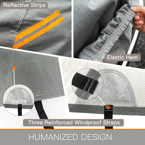 Vista 3 de Kayme - Funda de coche resistente impermeable para todo tipo de clima, cubiertas completas para exteriores, protección contra rayos UV, lluvia