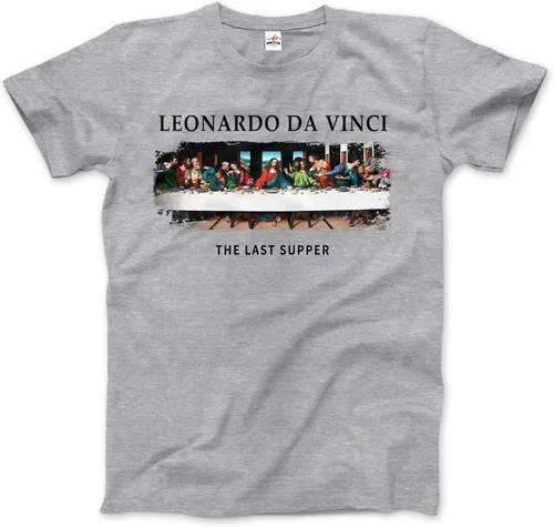 Vista 8 de Productos Leonardo Da Vinci - The Last Supper Camiseta de arte (Adultos, Niños, Manga Corta y Larga) Negro
