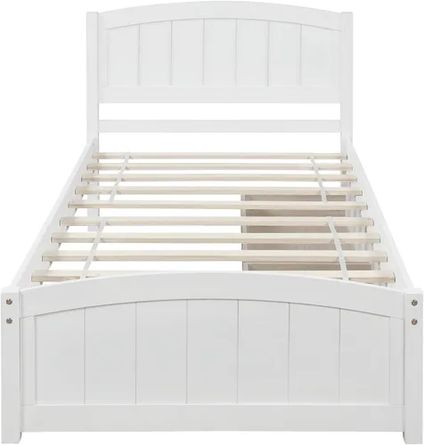 Vista 4 de Harper & Bright Designs Cama individual con cajones, plataforma de madera maciza con almacenamiento y cabecero, estribo, soporte de listones