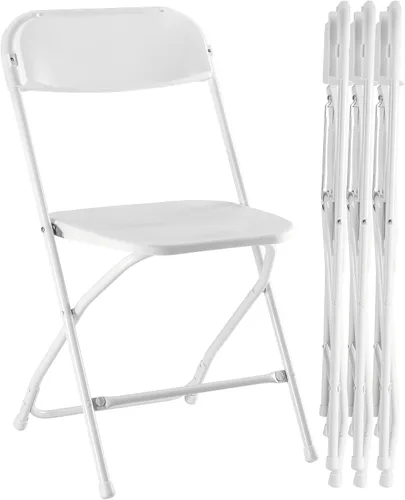 Vista 9 de Sillas plegables, para interiores y exteriores, portátiles, apilables, de plástico, para fiestas, bodas y oficina, paquete de 4, color negro