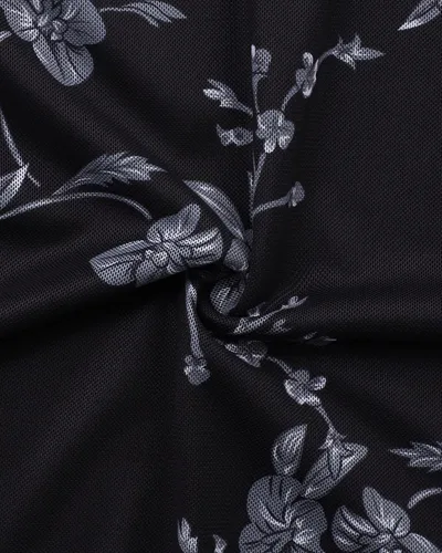 Vista 5 de Supnier Blusas elegantes para mujer, manga 34, cuello en V, con estampado floral, camisas de malla, ajuste holgado