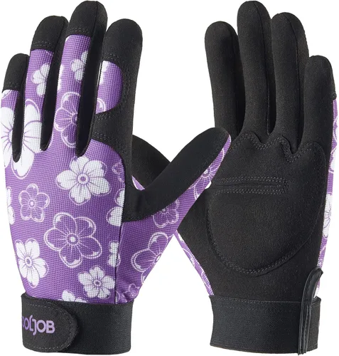 Vista 6 de COOLJOB Guantes de jardinería de goma a granel de tamaño mediano y guantes de trabajo a prueba de espinas, 7 pares en total