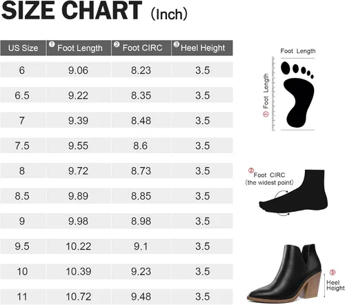 Vista 7 de mysoft Botines para mujer, con puntera puntiaguda, gruesos, apilados, tacón medio