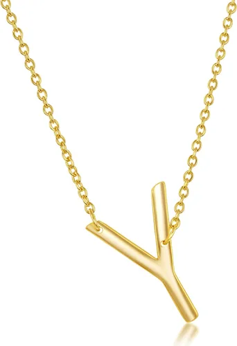 Vista 38 de Dainty Sideways Initial Necklace for Women – Sterling Silver or 14K Gold Plated 20mm Alphabet Letter Pendant