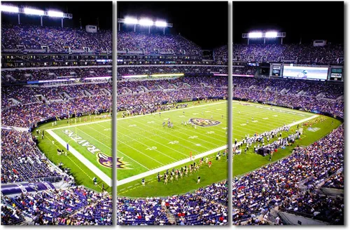Vista 36 de TUMOVO MetLife Stadium - Decoración de pared de Nueva York, 3 piezas, lienzo, arte de pared para decoración del hogar, juegos de fútbol americano