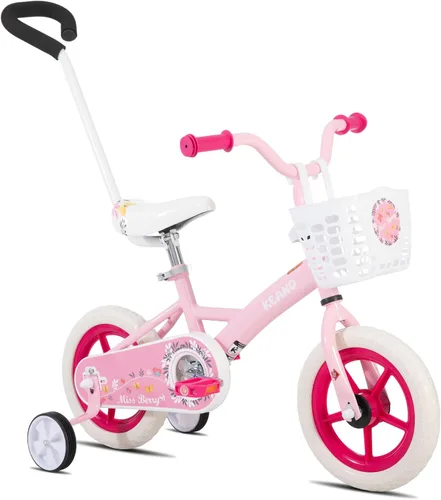 Vista 11 de KEANO Voyager 10 12 Inch Kids Bike for Boys and Girls Ages 1-4 Years, Toddler Bike with Training Wheels & Basket, Detachable Parent Push Handle