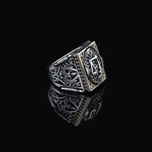 Vista 3 de Anillo de escala de plata, anillo hecho a mano para hombre, Anillo Libra hecho a mano para hombre, Anillo de abogado de plata, Anillo de plata