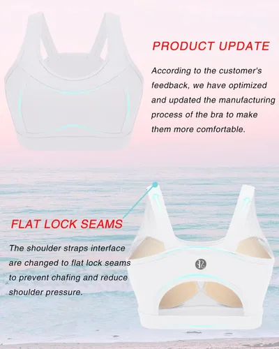 Vista 2 de RUNNING GIRL - Brasier deportivo de alto impacto para mujer, brasier de espalda cruzada, brasier de entrenamiento, brasier de yoga de línea larga