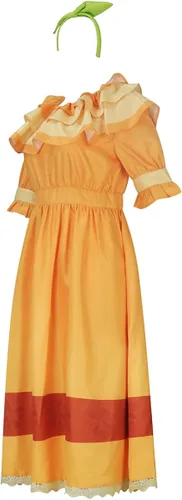 Vista 2 de GAUWEAN Dolores - Disfraz Madrigal, vestido de manga corta para mujer, falda con collar para la cabeza, trajes de Halloween para adultos