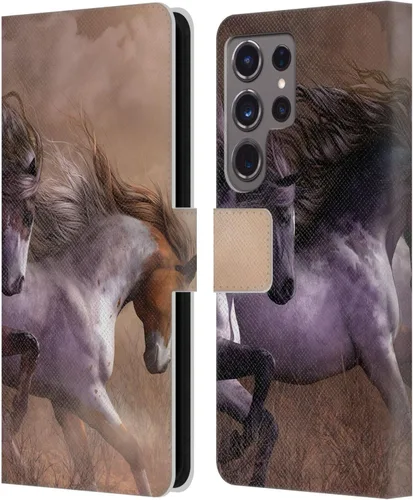 Vista 112 de Head Case Designs Officially Licensed Laurie Prindle A Morgan Christmas Western Stallion Leather Wallet Case Compatible with Samsung Galaxy A07 4G