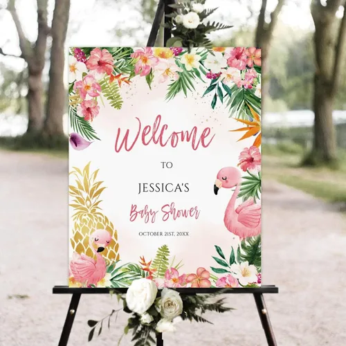 Vista 25 de Letreros de bienvenida personalizados para bebés, decoración de letrero de vegetación editable, plástico
