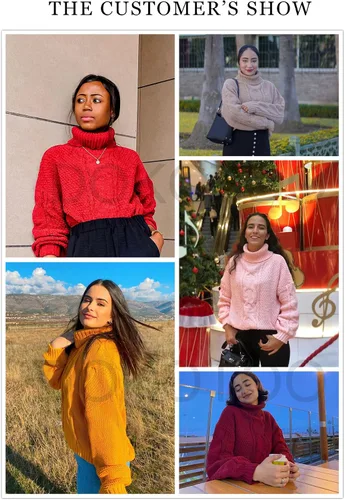 Vista 4 de Dokotoo - Sudadera de cuello de tortuga para mujer