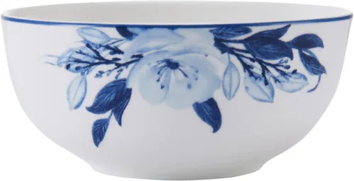 Vista 9 de Mikasa Darcy Bone China - Juego de vajilla ligera de porcelana Bone China de 12 piezas resistente a astillas, servicio para 4, azul y blanco