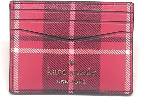 Vista 2 de Kate Spade New York Staci Plaid - Tarjetero delgado pequeño (cuadros festivos)