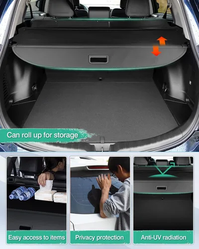 Vista 4 de Powerty Cubierta de Carga para Toyota RAV4 2013-2018, Cubierta Retráctil de Maletero, Cubierta de Privacidad, Repuesto para Accesorios Toyota RAV4