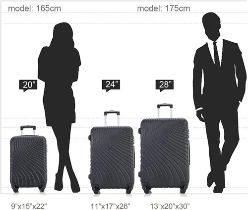 Vista 9 de Fridtrip - Maleta de viaje rígida, ligera, con ruedas giratorias, Negro, 3 PCS Suitcases