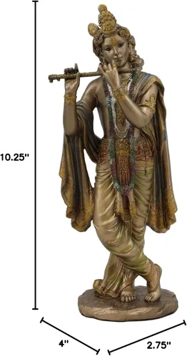 Vista 8 de Ebros Gift Figura decorativa de 10 pulgadas de alto, supremo dios hindú, Señor Krishna, Avatar de Vishnu, estatua de flauta hinduista, deidad