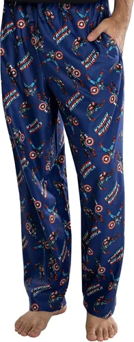 Vista 2 de Marvel - Pantalones de pijama para hombre con estampado retro de Capitán América