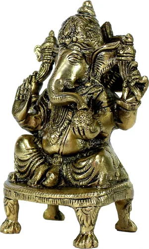 Vista 7 de eSplanade Ganesha de latón de 8 pulgadas en acabado antiguo Pooja Puja Ganesh Ganesha Ganpati Ganapati Murti Idol (5.75 pulgadas)