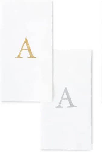 Vista 6 de AMERICAN HOMESTEAD - Toallas de mano desechables – Servilletas doradas con monograma – Toallas de papel de baño similares al lino para invitados