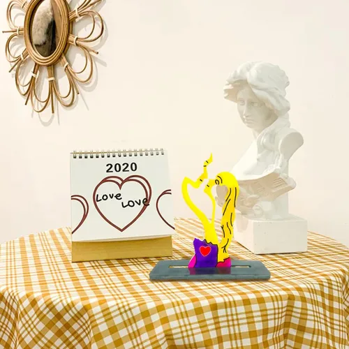 Vista 4 de Molde de resina para esculturas de pareja, kit de molde de silicona de estatua abstracta, molde de fundición epoxi para amantes del beso tallado
