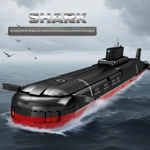 Vista 2 de Reobrix Juego de construcción de submarino nuclear para adultos, kit de modelo de submarino nuclear de clase tifón, decoración coleccionable