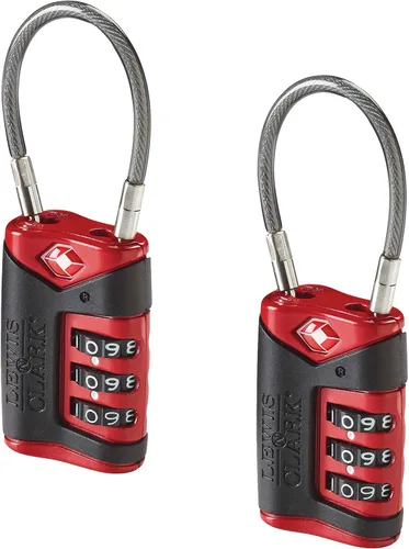 Vista 13 de 4014648 Lewis N Clark Travel Sentry Cable Lock 2 Pack negro