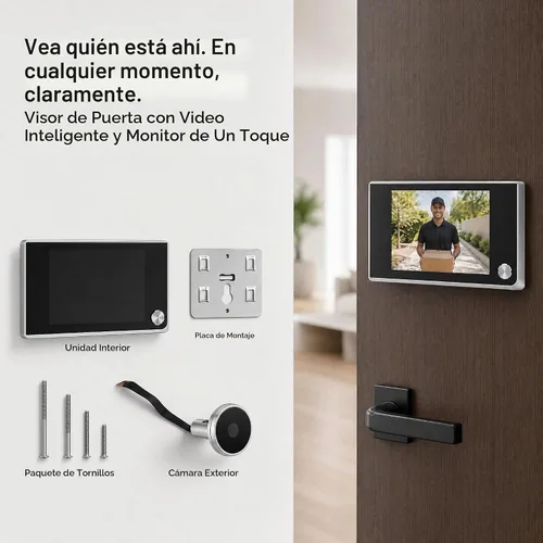 Vista 5 de Visor de Mirilla para Puerta Digital con Cámara de Ojo de Puerta 3.5 Pulgadas LCD HD Pantalla de 120 Grados de Ángulo Amplio para Sistema
