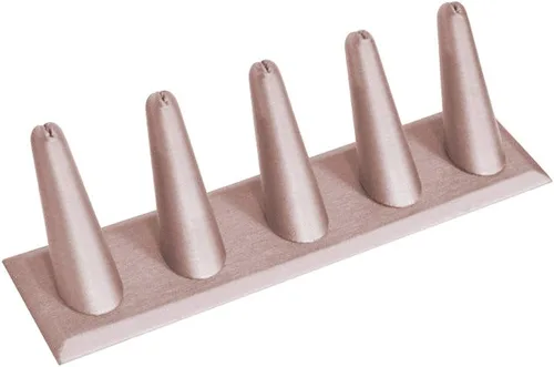 Vista 8 de Pendiente de joyería de cuero rosa con soporte en T grande ~ 6.75 pulgadas de alto