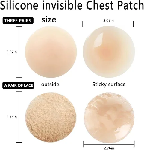 Vista 5 de SOON GO Funda de pezón fundas de pezón para mujer reutilizables reutilizables sin rastros parches invisibles de silicona para pezones se adapta a