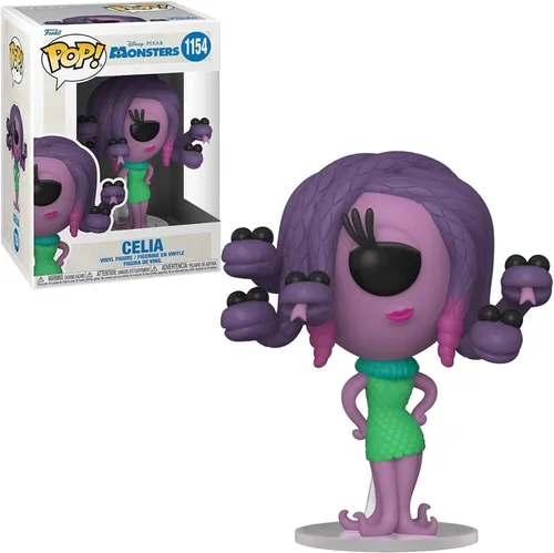 Vista 2 de POP Disney Pixar: Monsters Inc. 20th - Figura de vinilo de Celia Funko (con funda protectora de caja compatible)