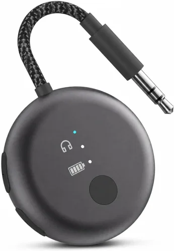 Vista 10 de Avantree SoundJet R1 - Adaptador Bluetooth de avión de 25 horas para todos los AirPods (Pro/Max) con chipset Qualcomm y aptX Adaptive, transmisor