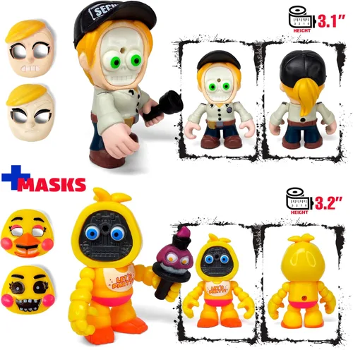 Vista 7 de Juego de 12 piezas inspiradas en el juego de cinco noches en Freddys Toys Colección de mini figuras con máscaras Figura de acción de FNAF