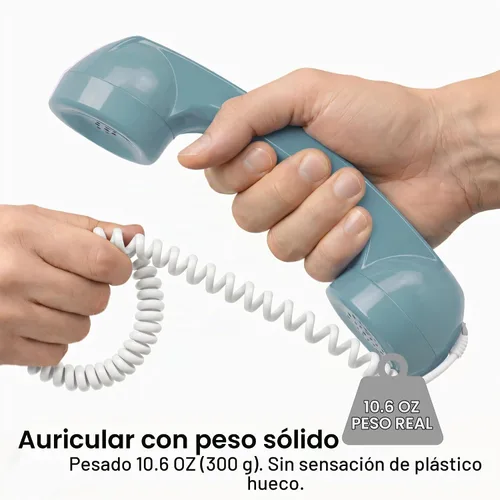 Vista 5 de Opis 60s Micro: Auricular retro para teléfono fijo/Auricular USB/Auricular para teléfono móvil/Receptor de teléfono para teléfono móvil/Auricular