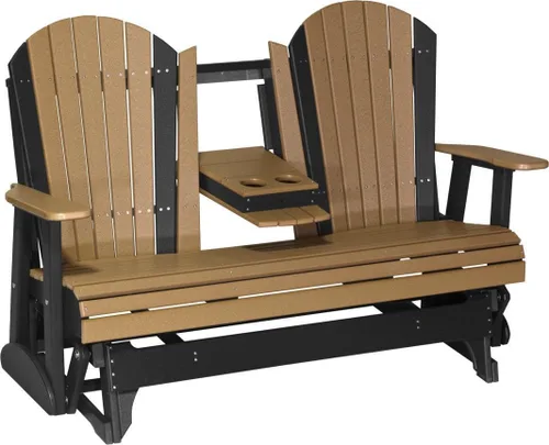 Vista 21 de LuxCraft Deslizador Adirondack de 5 pies con consola plegable (Premium - Caoba antigua)