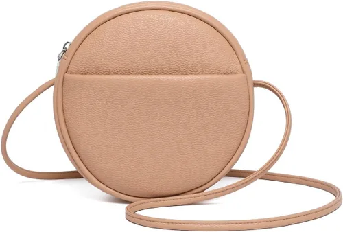 Vista 36 de Bolso circular para mujer, bolso cruzado redondo con cremallera Verde militar/nailon