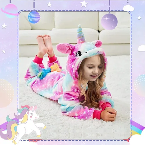 Vista 5 de UVIPC Disfraz de unicornio para niños, disfraz de Halloween de una pieza para Halloween