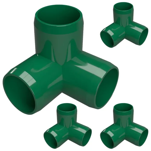 Vista 16 de Codo de 3 vías de PVC de grado para muebles de 1 pulgada en amarillo, fabricado en Estados Unidos, resistente a los rayos UV, a prueba de impactos