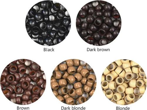 Vista 6 de Extensiones de cabello con microeslabones de 0.118 pulgadas, cuentas de micro anillos de cobre, nano cuentas para extensiones de cabello