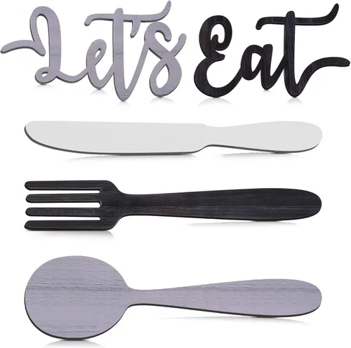 Vista 7 de Honoson - Cuchillo para cocina, tenedor, cuchara, 5 unidades, diseño