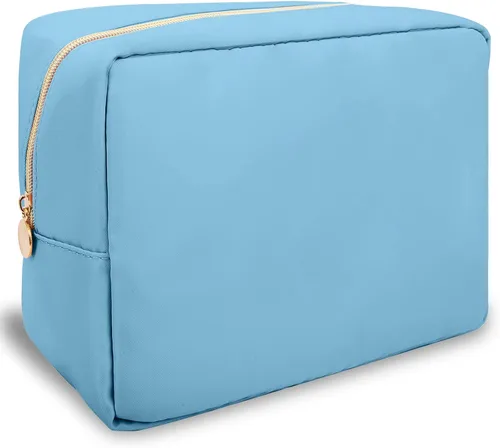 Vista 12 de izuzta Nylon Lager Pequeño Slim Mini Maquillaje Bolsa Organizador, Beige, Viajes
