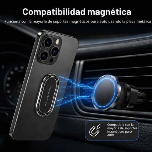 Vista 5 de VAWcornic Soporte para anillo de teléfono, soporte de dedo giratorio de doble dirección de 540° para iPhone, Samsung, Huawei Smartphone, Tablet