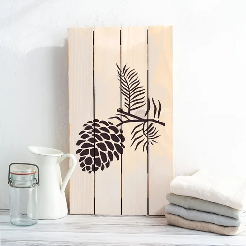 Vista 3 de Plantilla de cono de pino - Diseño de árbol, arte, plantillas