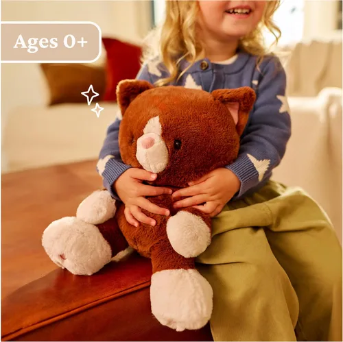 Vista 4 de GUND Hazel Kitten - Peluche de gatito de primera calidad, juguete sensorial para edades de 0 años en adelante, marrón, 12 pulgadas