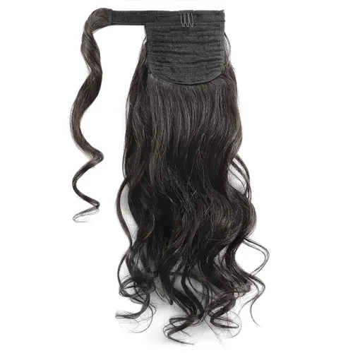 Vista 7 de SEGO Extensión de cola de caballo de cabello humano real, con clip envolvente, cola de caballo larga y recta con pasta mágica, postizos de cabello